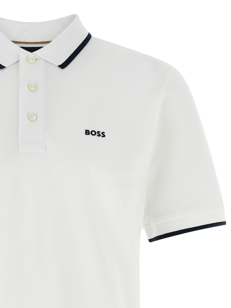 Hugo Boss White Cotton Polo Shirt