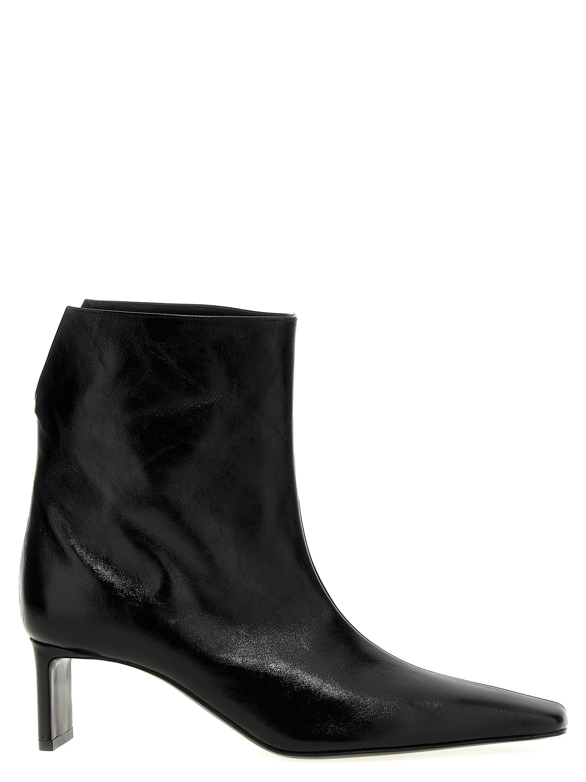 Khaite Ona Black Calfskin Ankle Boots