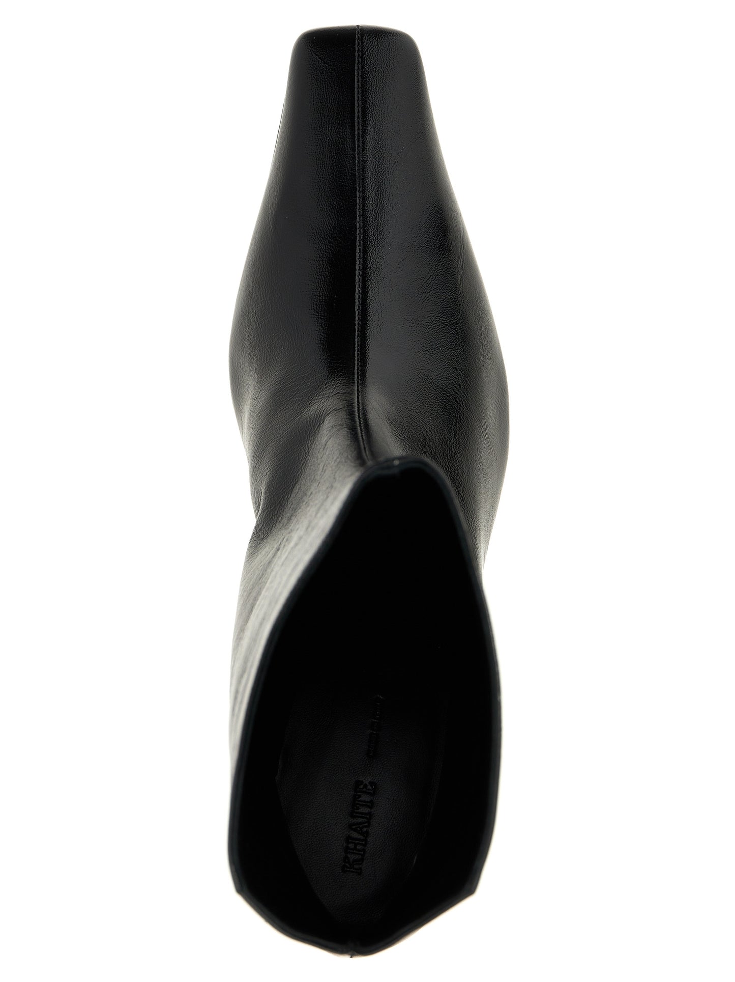 Khaite Black Calfskin Ankle Boots
