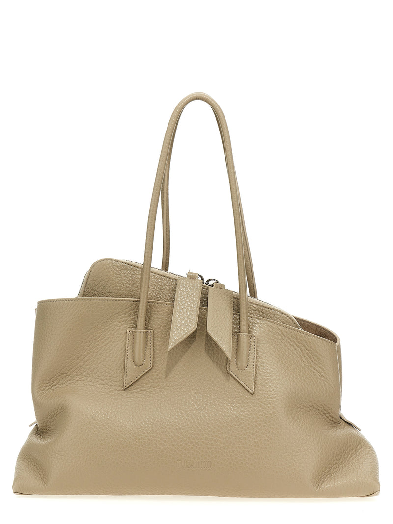 Sac porté épaule The Attico en cuir de veau beige