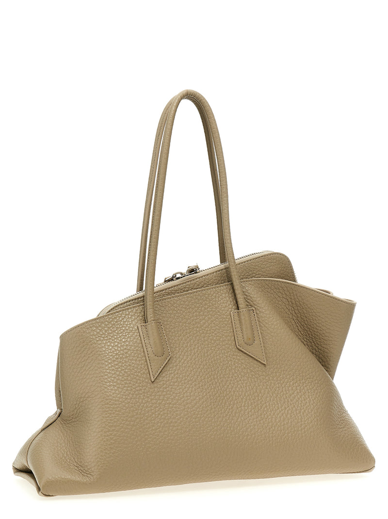 Sac porté épaule The Attico en cuir de veau beige