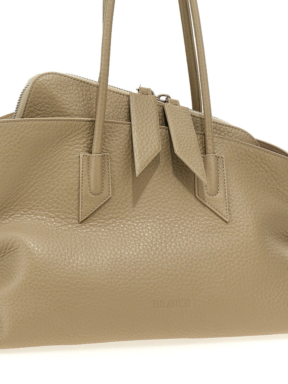Sac porté épaule The Attico en cuir de veau beige
