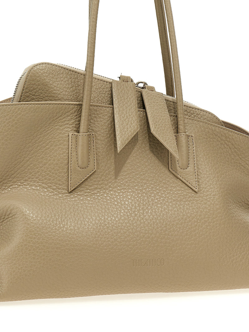Sac porté épaule The Attico en cuir de veau beige