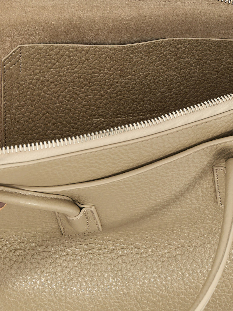 Sac porté épaule The Attico en cuir de veau beige