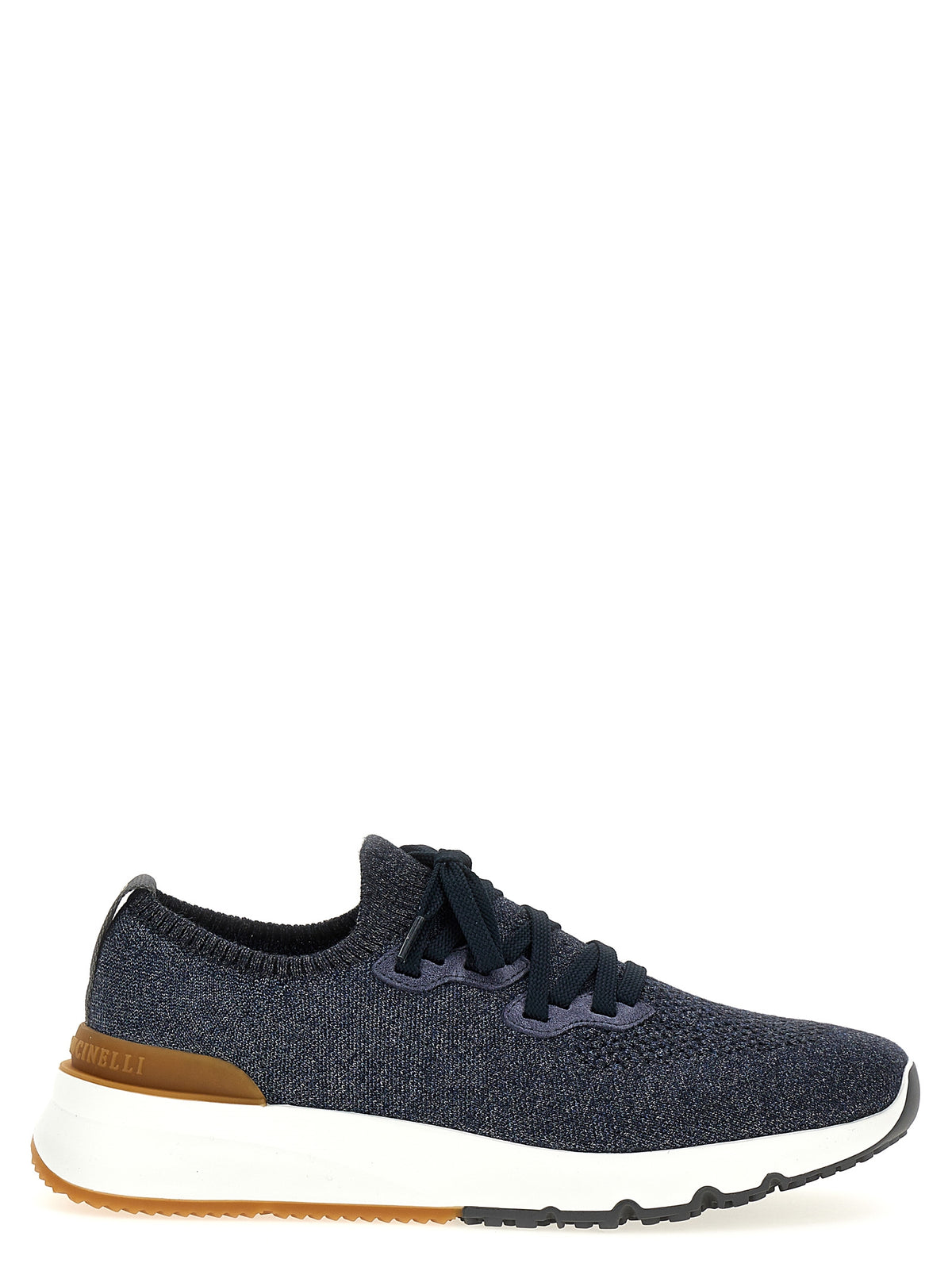 Baskets de sport en coton bleu Brunello Cucinelli