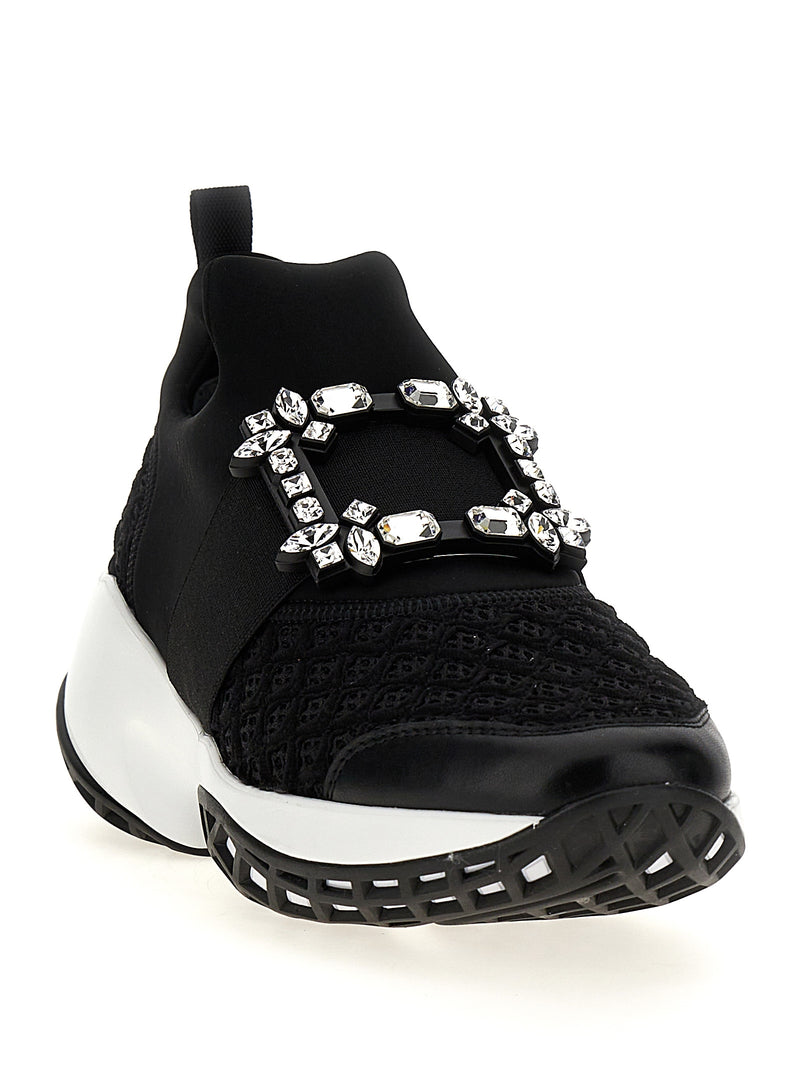 Roger Vivier Viv’ Run Sneakers en Polyester Noir
