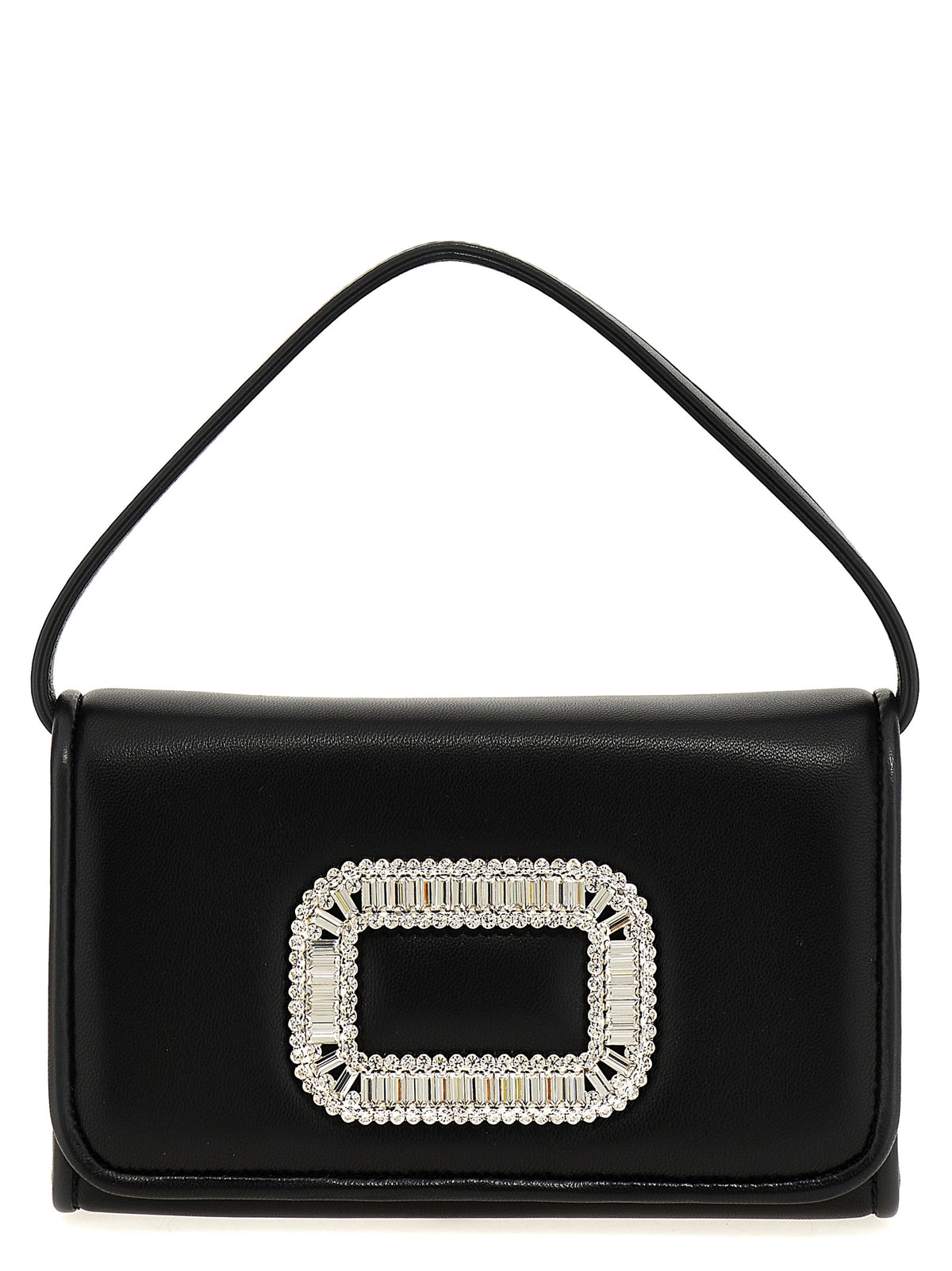 Roger Vivier Pilgrim Micro Black Lamb Leather Handbag