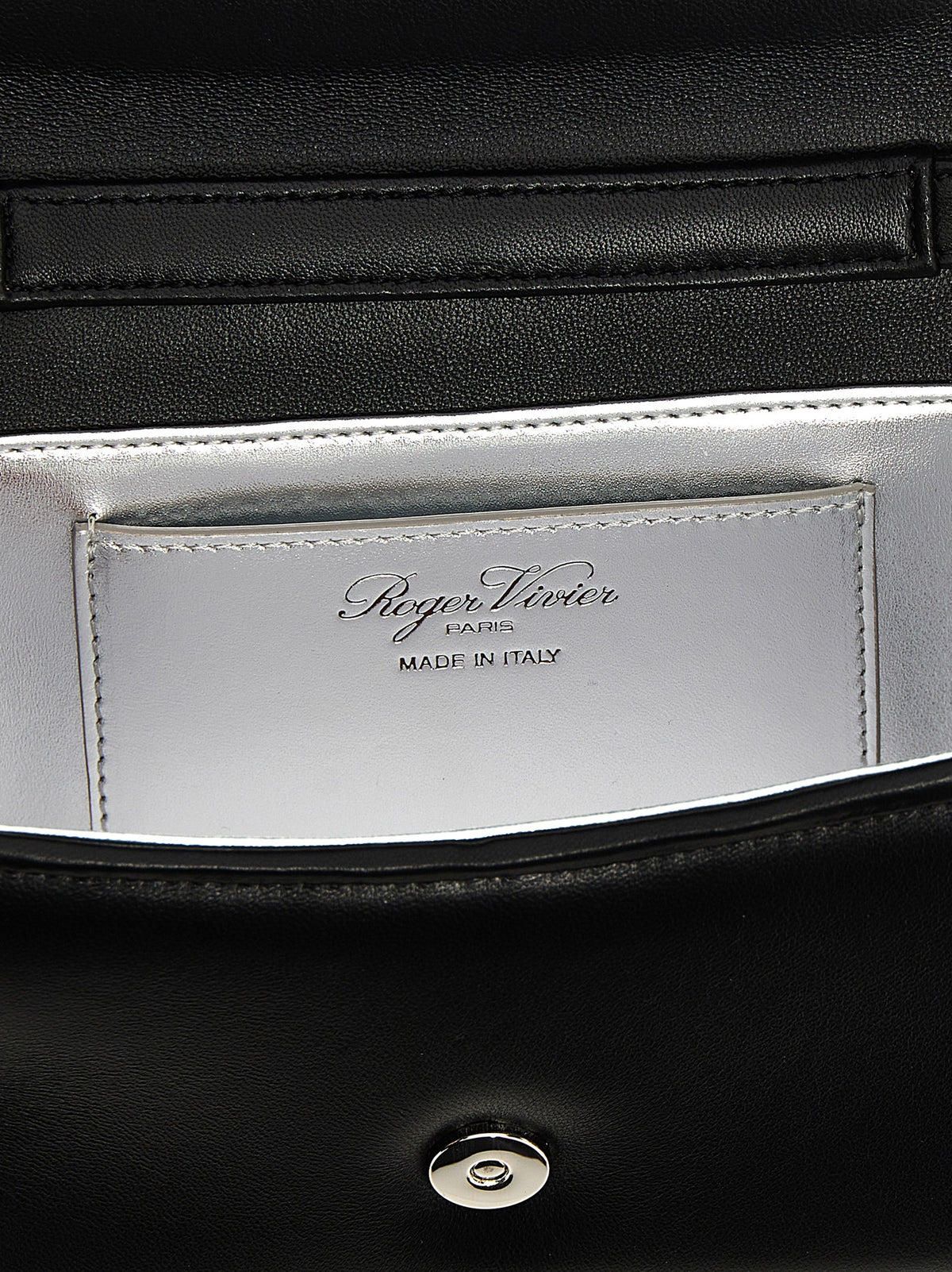 Roger Vivier Pilgrim Micro Black Lamb Leather Handbag
