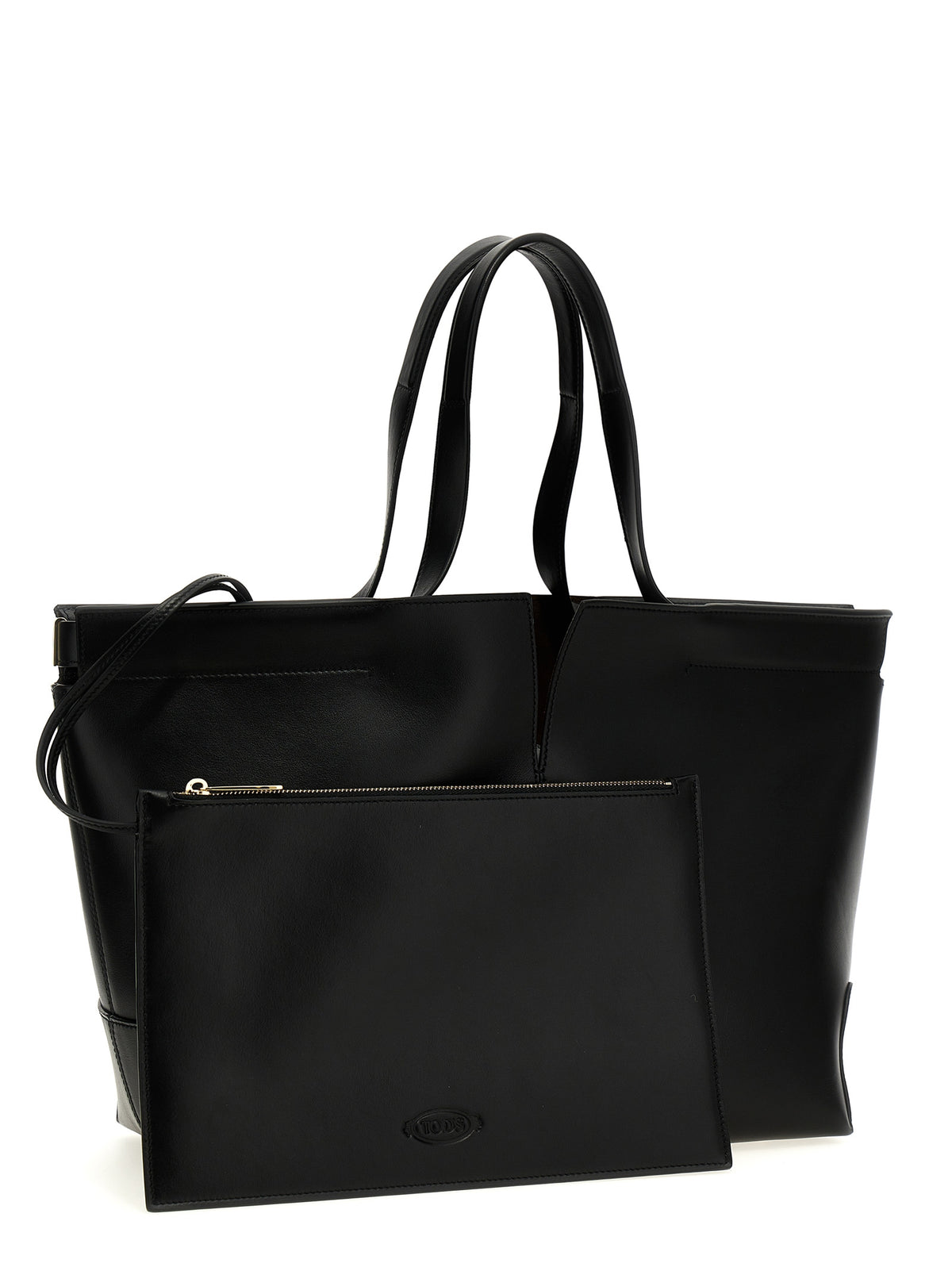 Tod's Black Calfskin Di Bag Folio Tote