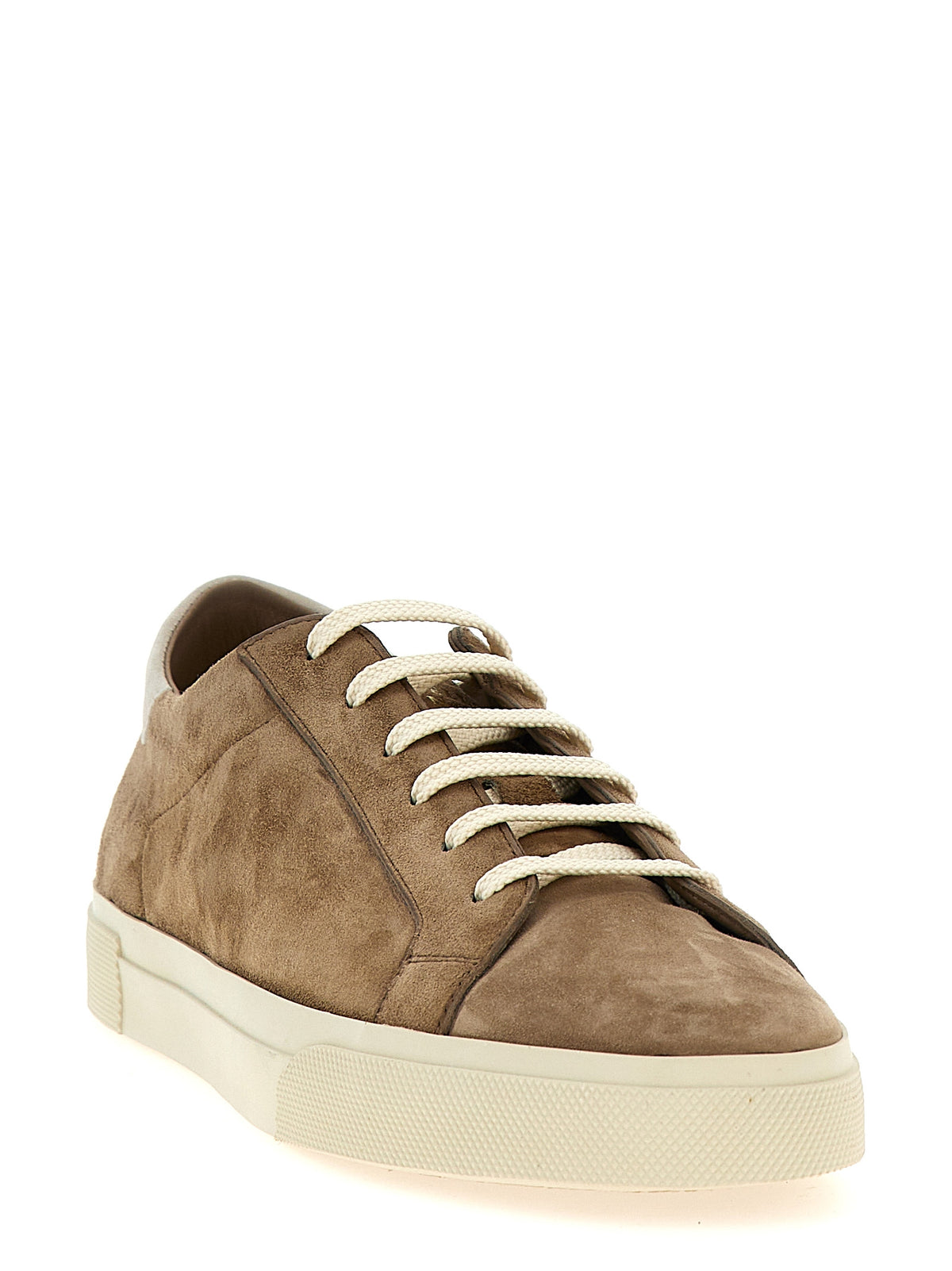 Baskets basses Brunello Cucinelli en cuir de veau beige