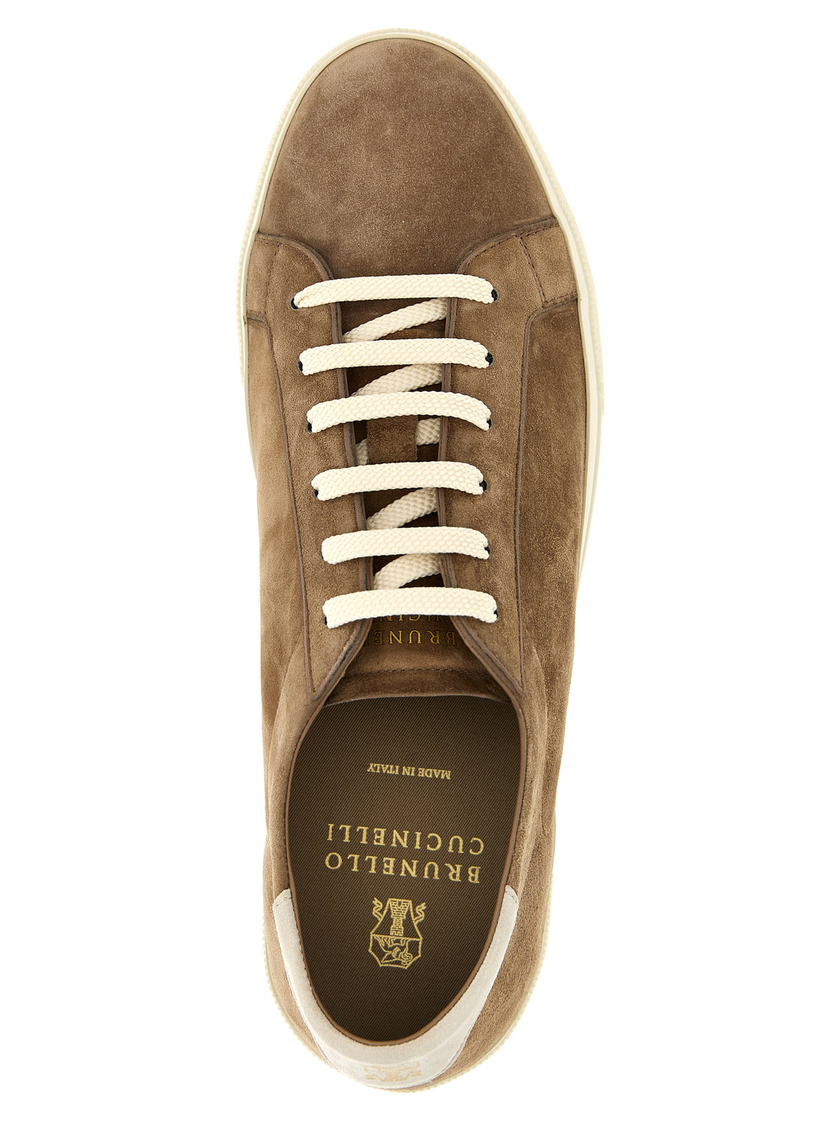 Baskets basses Brunello Cucinelli en cuir de veau beige