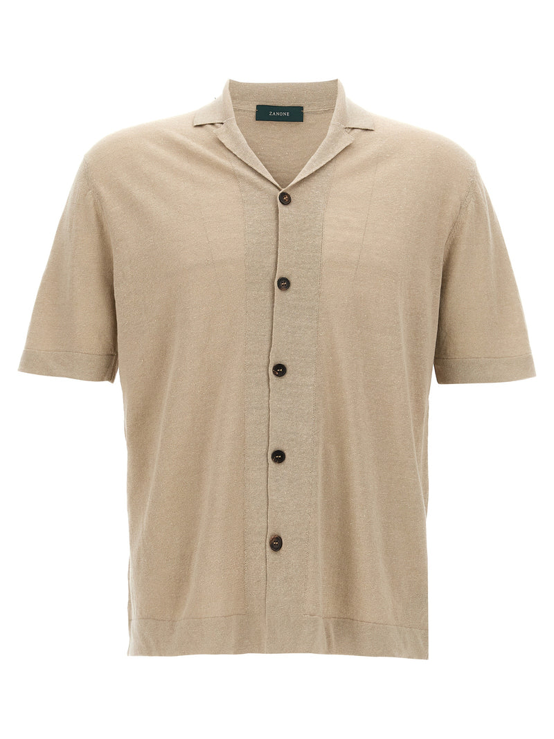 Blouse en lin beige ZANONE