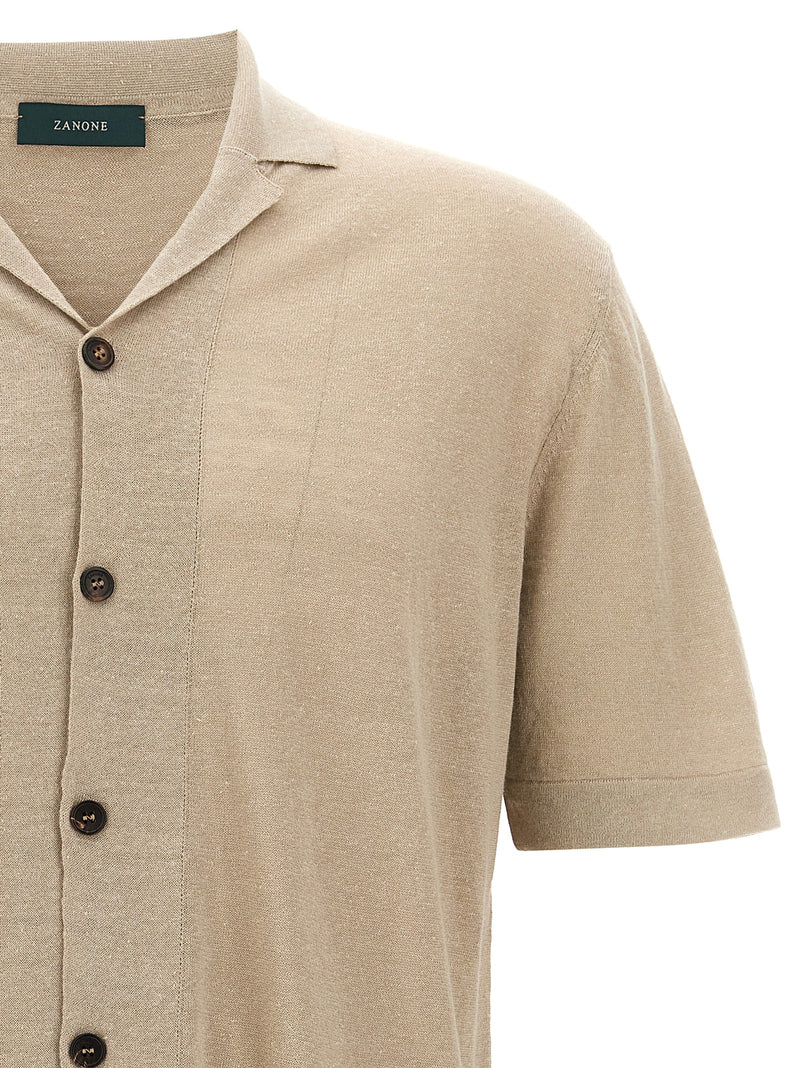 Blouse en lin beige ZANONE