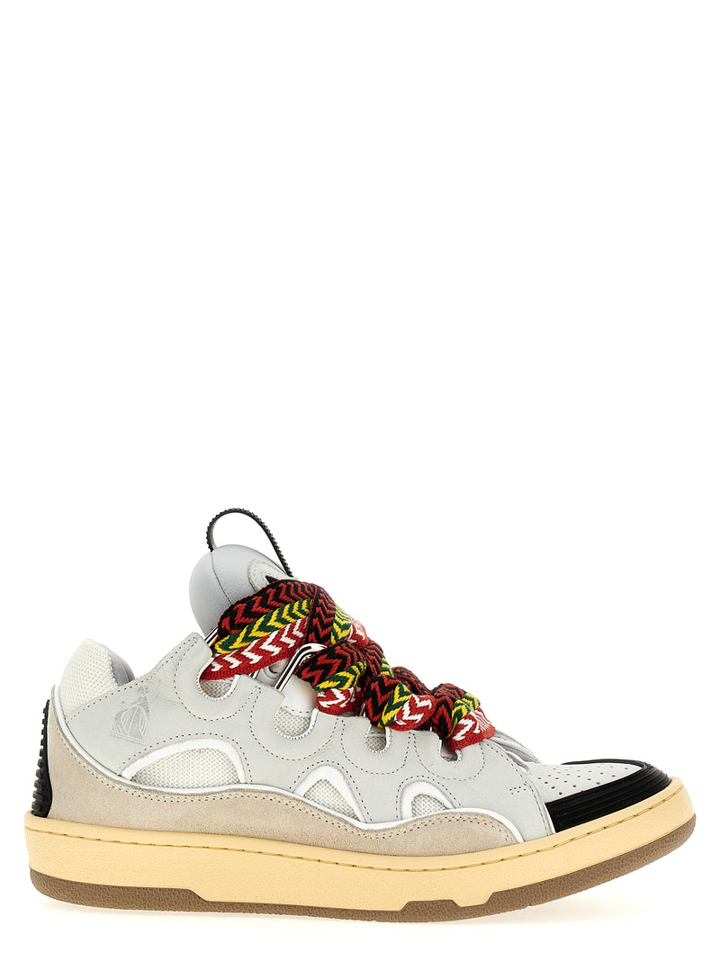Lanvin Gray Calfskin Curb Chunky Sneakers for Men