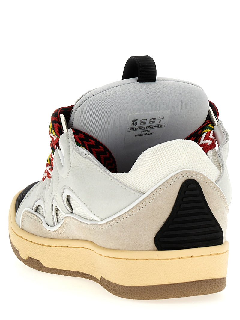 Lanvin Gray Calfskin Curb Chunky Sneakers for Men
