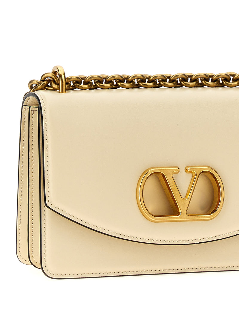 Valentino Garavani Vain White Calfskin Shoulder Bag