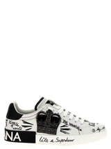 Baskets bicolores en cuir de veau Dolce & Gabbana