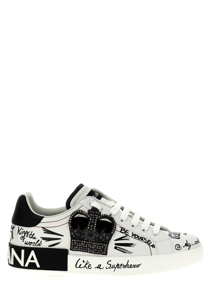 Baskets bicolores en cuir de veau Dolce & Gabbana
