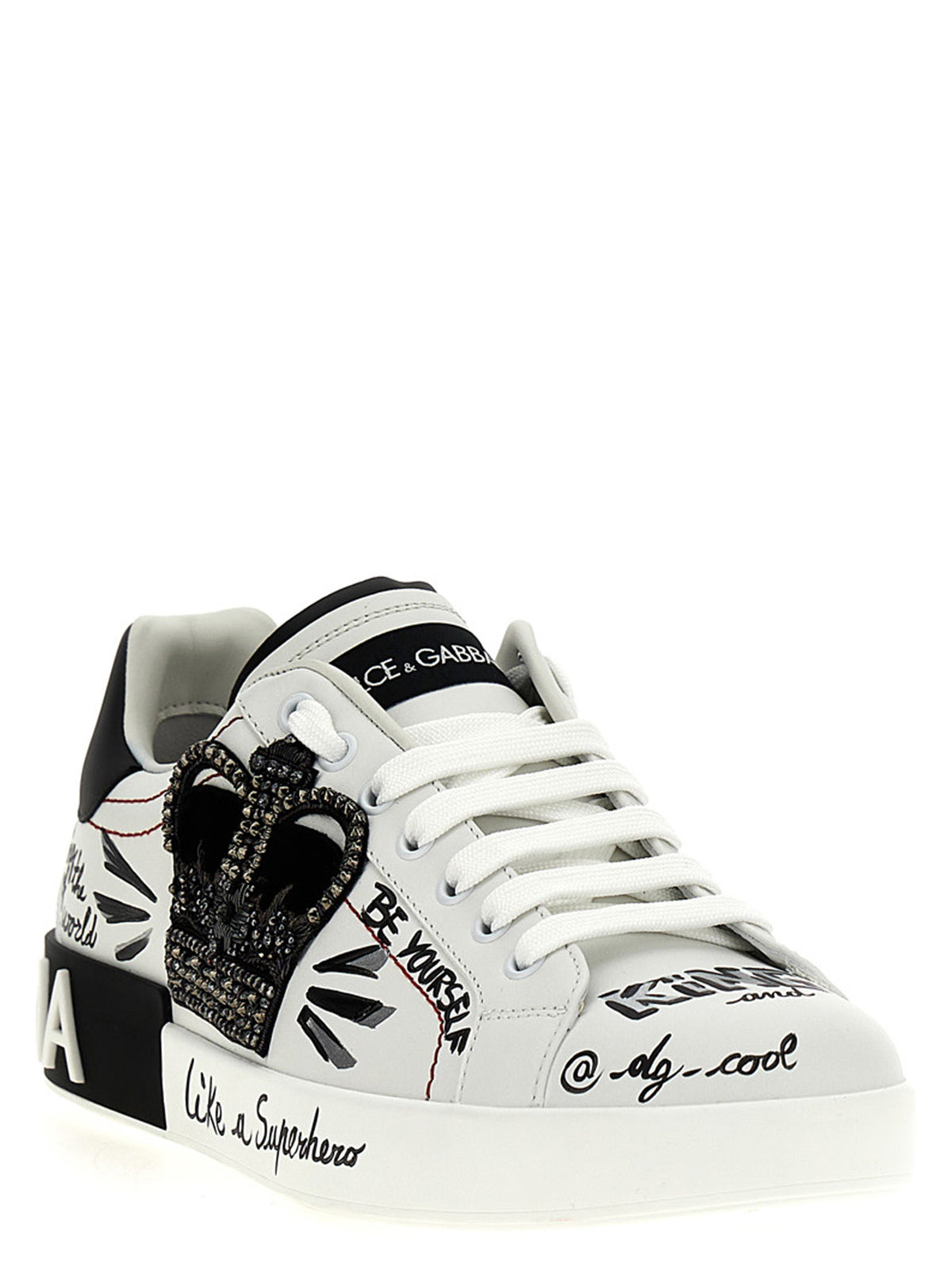 Baskets bicolores en cuir de veau Dolce & Gabbana