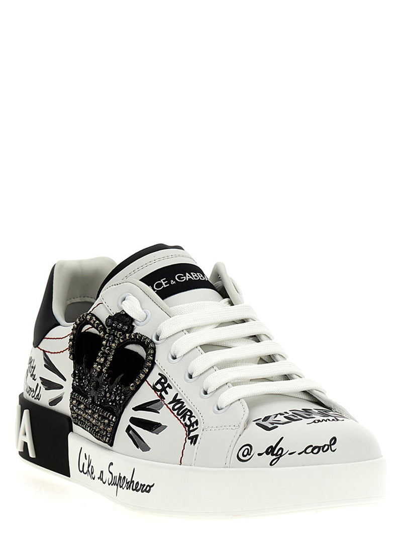 Baskets bicolores en cuir de veau Dolce & Gabbana