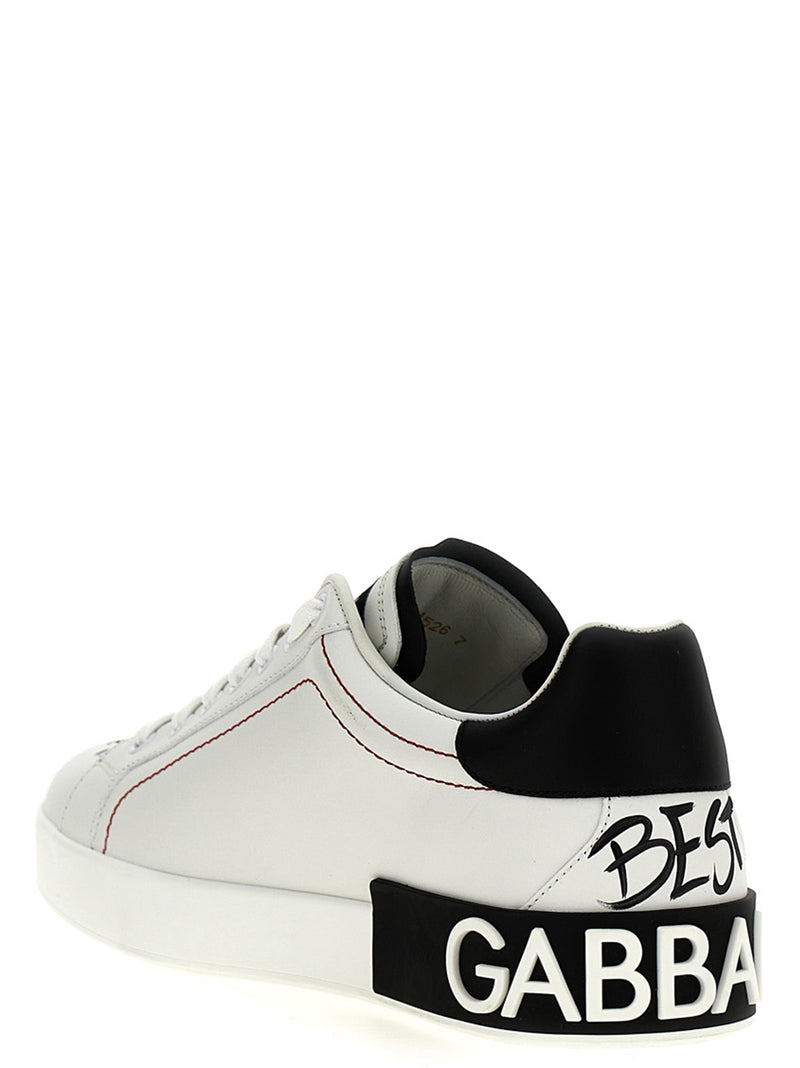 Baskets bicolores en cuir de veau Dolce & Gabbana