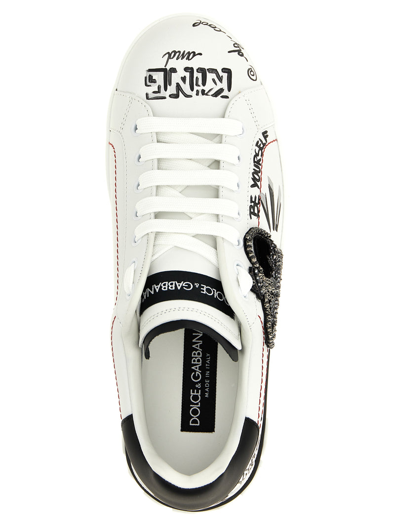 Baskets bicolores en cuir de veau Dolce & Gabbana