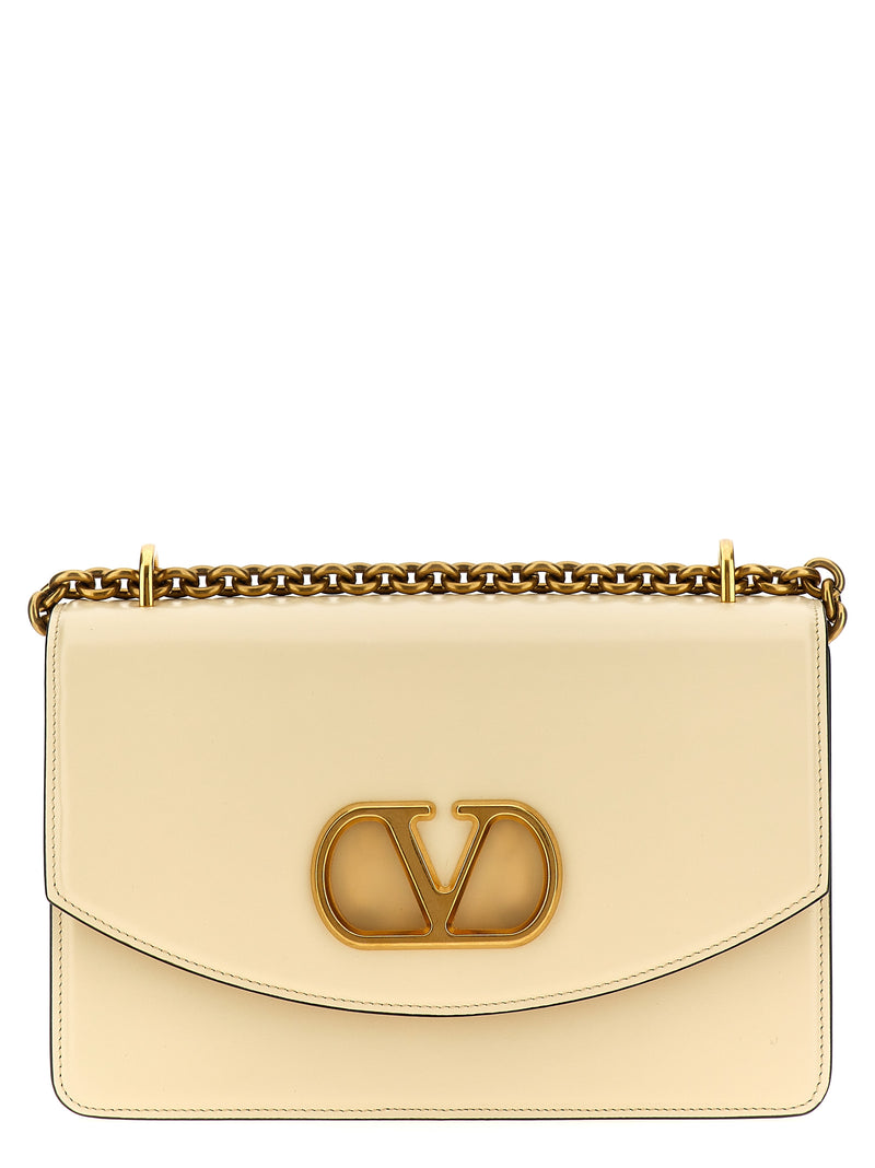 Valentino Garavani Vain White Calfskin Shoulder Bag