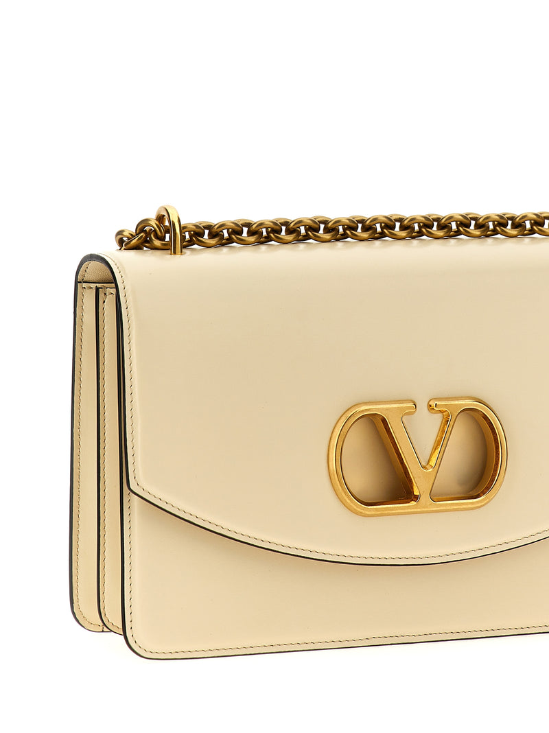 Valentino Garavani Vain White Calfskin Shoulder Bag