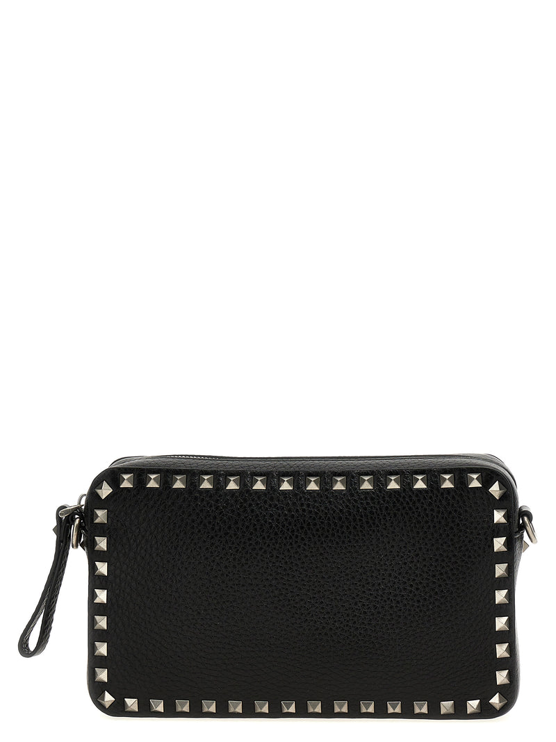 Valentino Garavani Black Calfskin Rockstud Crossbody Bag