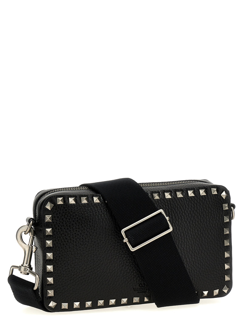 Valentino Garavani Black Calfskin Rockstud Crossbody Bag