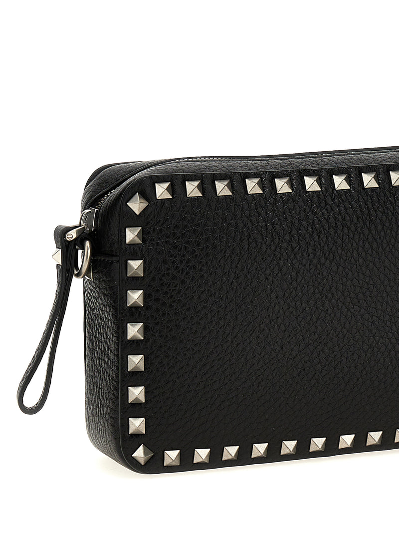 Valentino Garavani Black Calfskin Rockstud Crossbody Bag