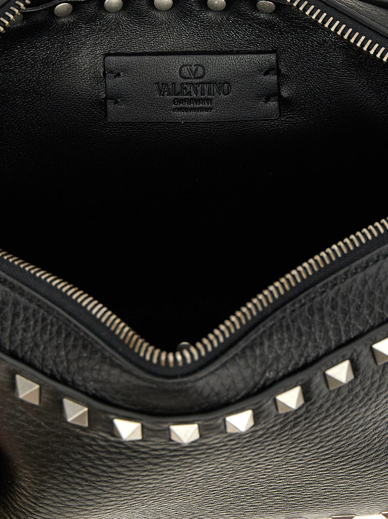 Valentino Garavani Black Calfskin Rockstud Crossbody Bag