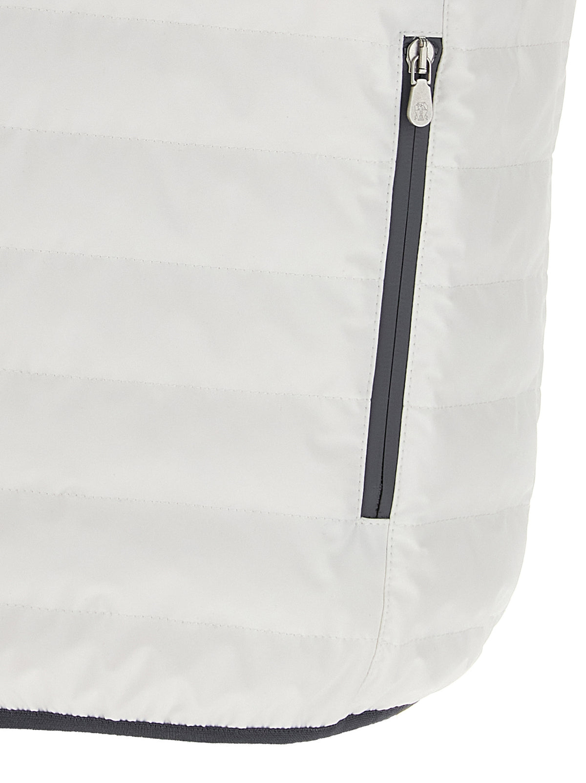 Brunello Cucinelli White Sleeveless Jacket in Water-Repellent Fabric
