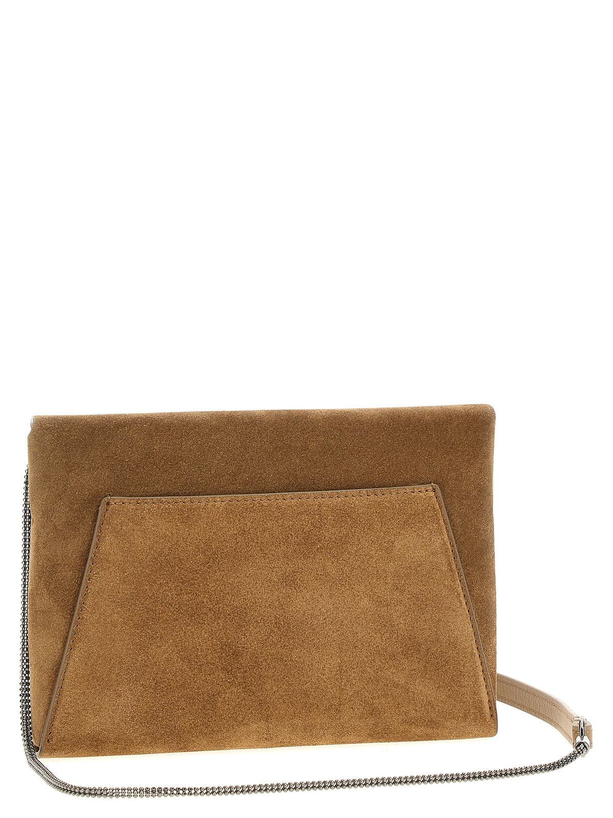 Brunello Cucinelli Pochette en cuir de veau marron