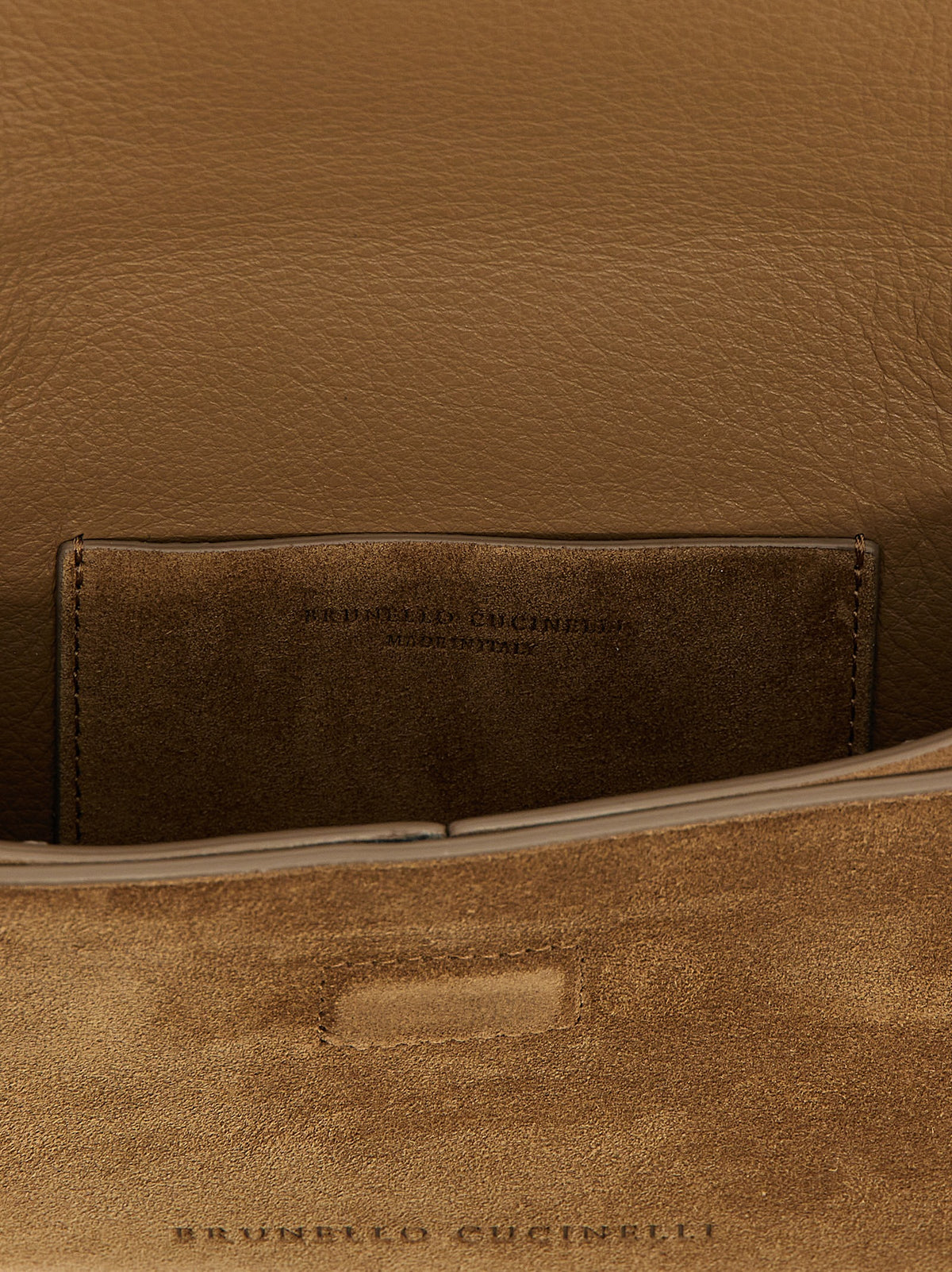 Brunello Cucinelli Pochette en cuir de veau marron
