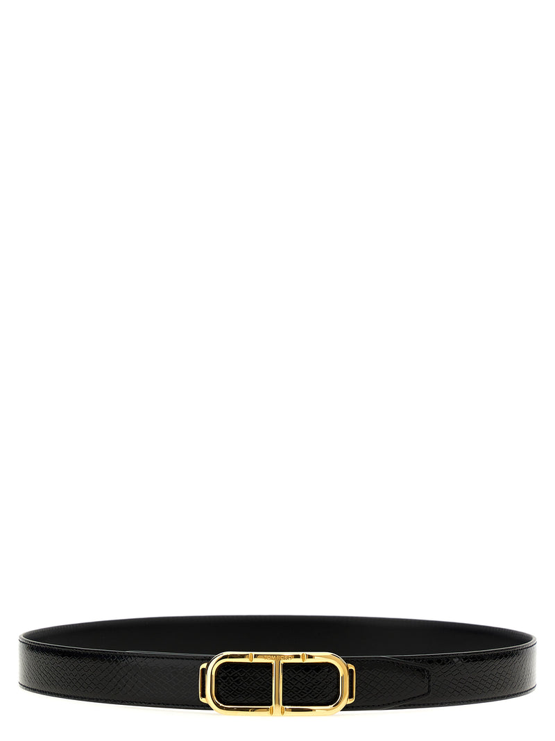 Ceinture Classique en Cuir Noir Tom Ford