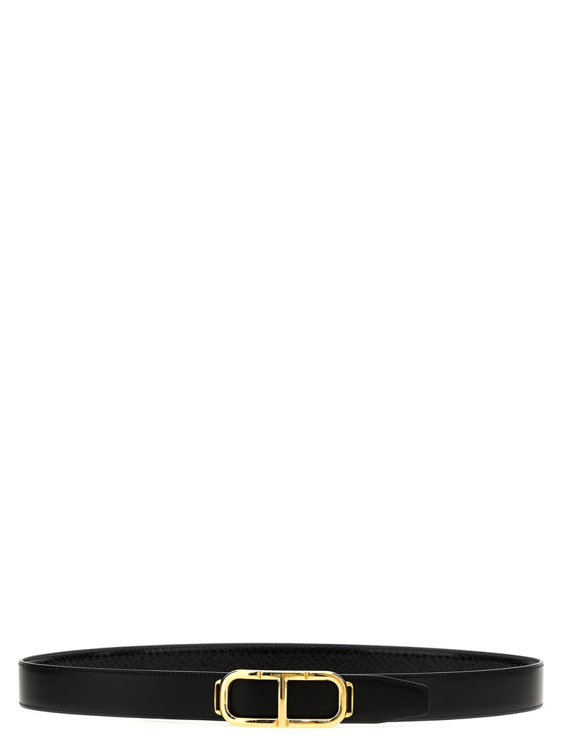 Ceinture Classique en Cuir Noir Tom Ford