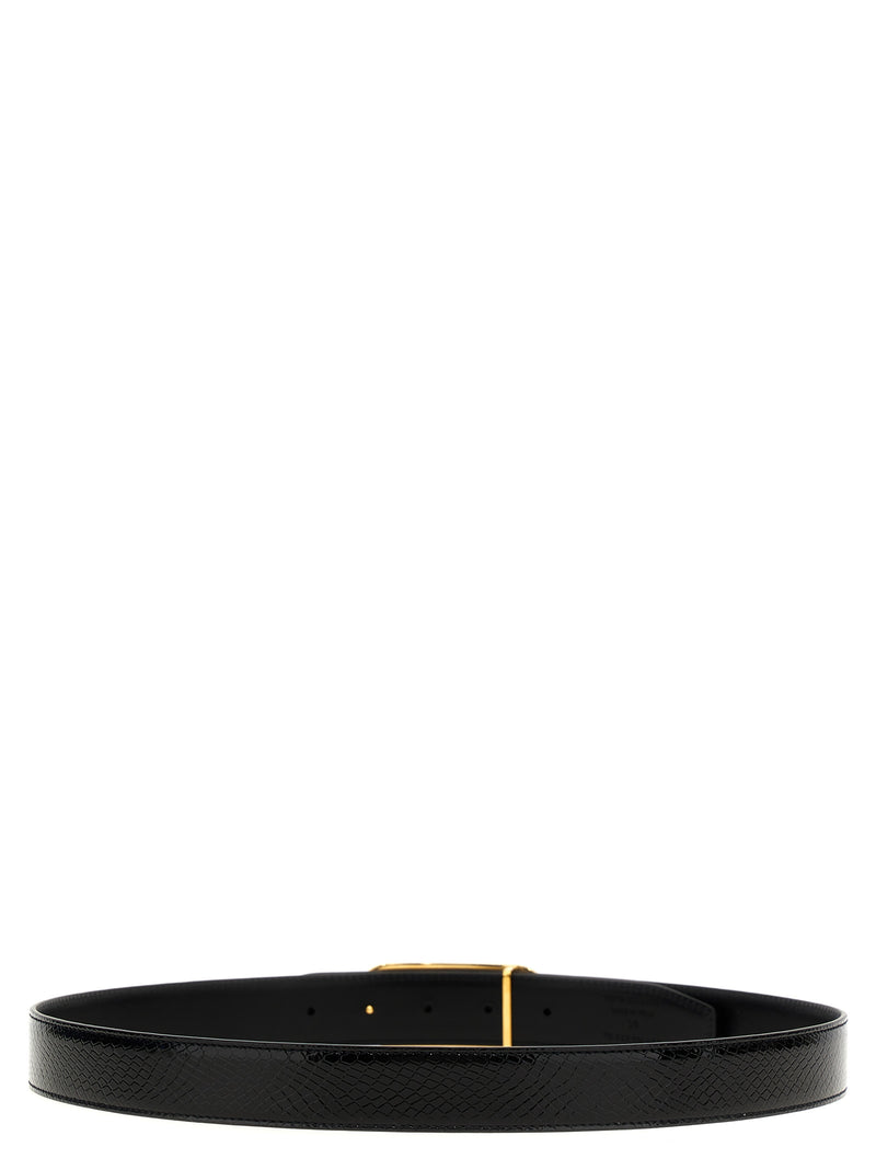 Ceinture Classique en Cuir Noir Tom Ford
