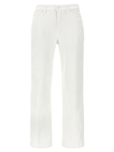 7 For All Mankind White Cotton High-Waisted Jean