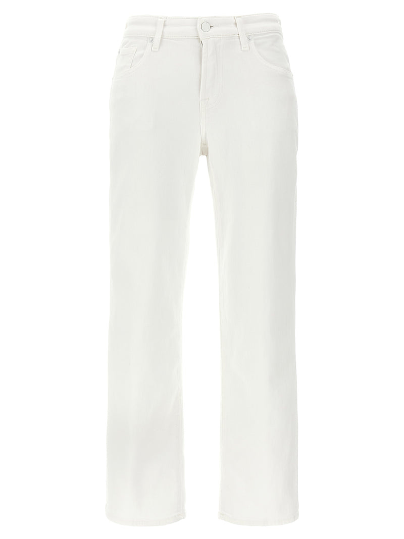 7 For All Mankind White Cotton High-Waisted Jean