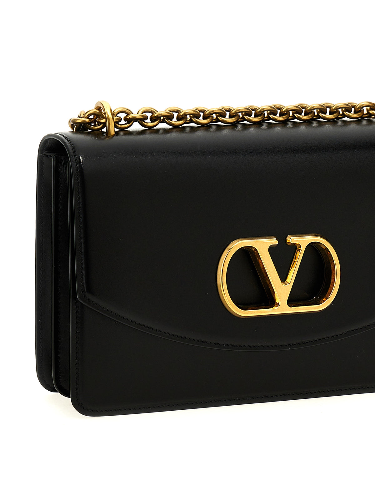 Valentino Garavani Vain Black Calfskin Shoulder Bag