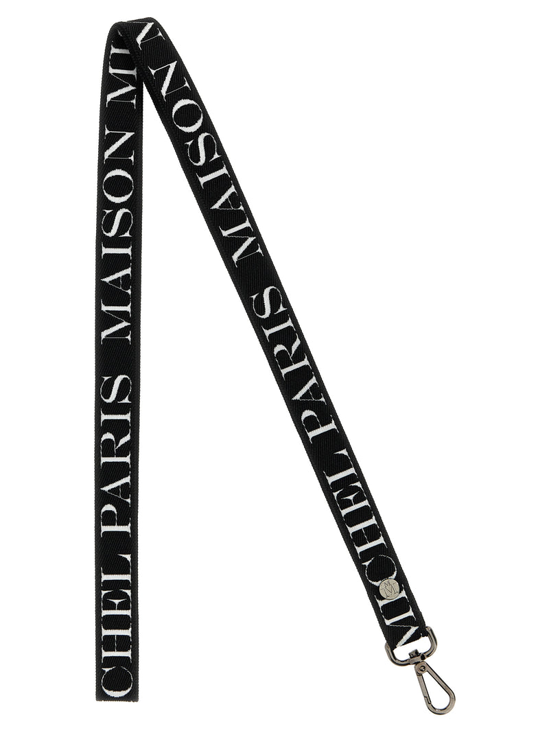 Maison Michel Martine Bicolor Cotton Keychain - White/Black