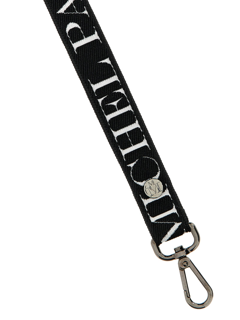 Maison Michel Martine Bicolor Cotton Keychain - White/Black