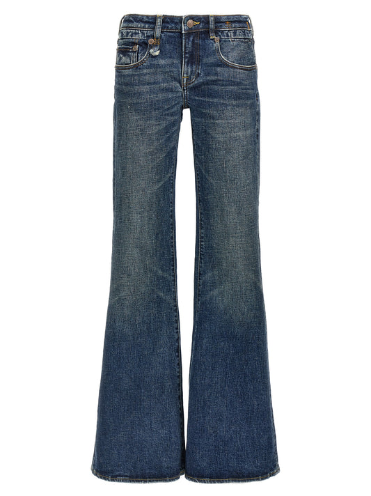 Jean évasé en coton bleu R13