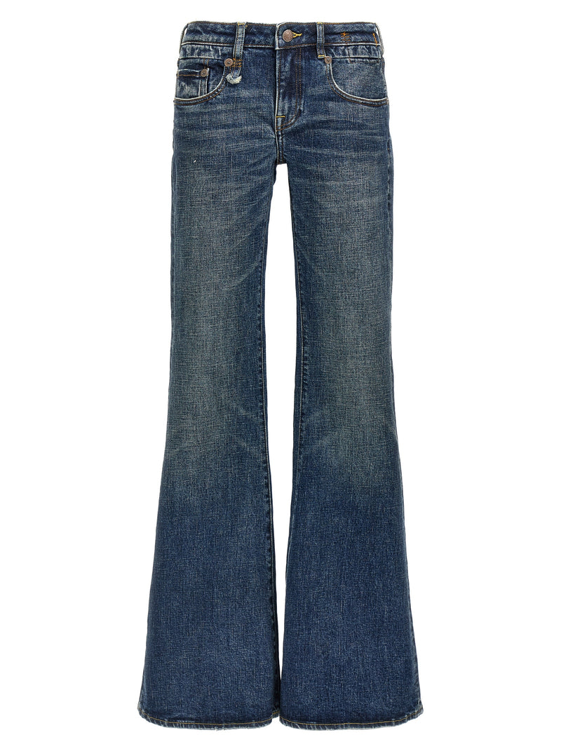 R13 Blue Cotton Flared Jeans