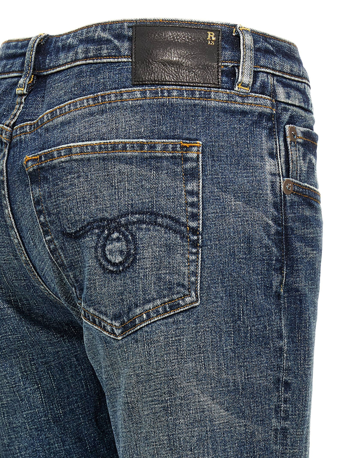 Jean évasé en coton bleu R13