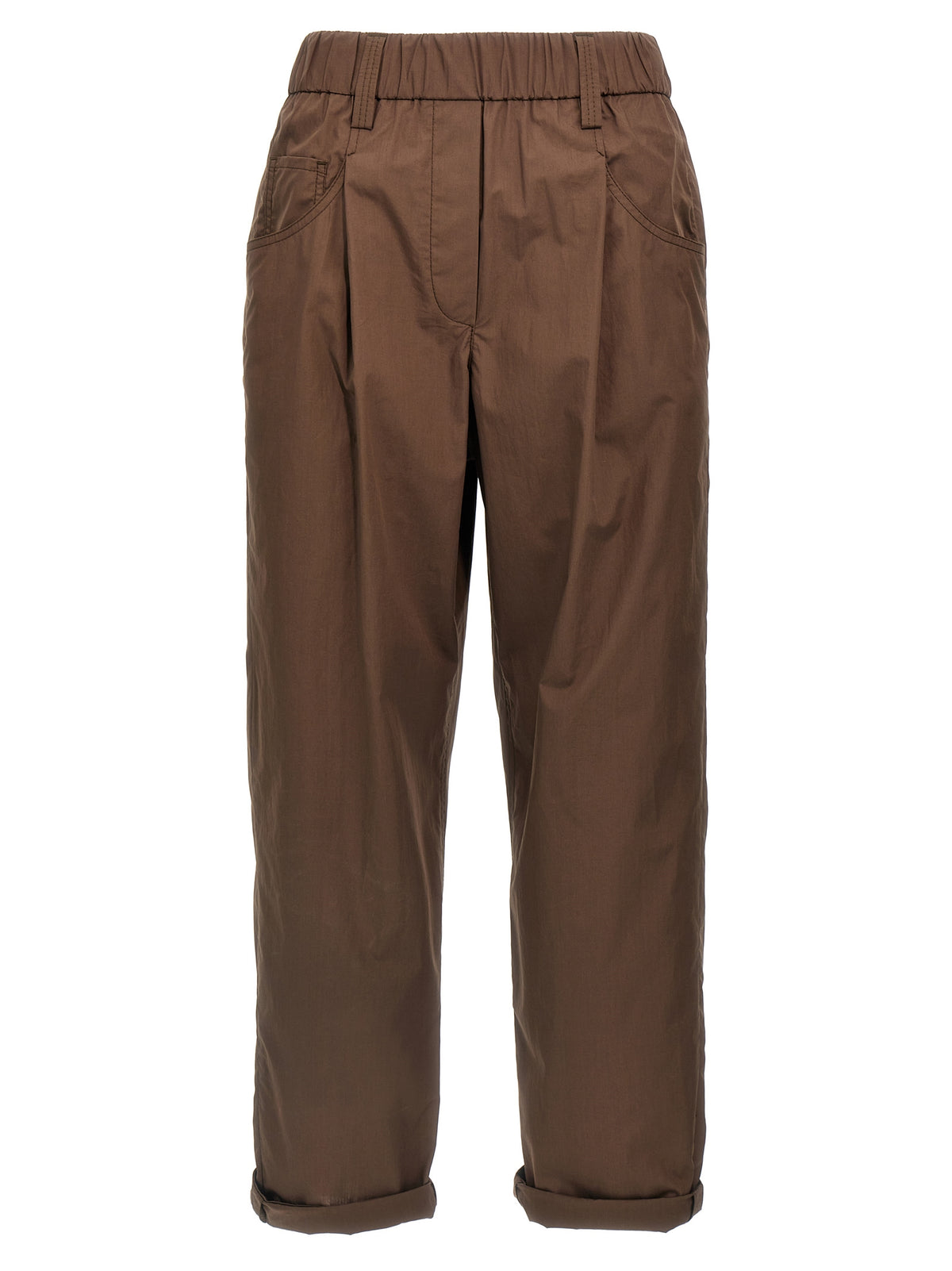 Brunello Cucinelli Brown Cotton Casual Pants for Women