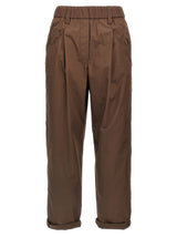 Brunello Cucinelli Brown Cotton Casual Pants for Women