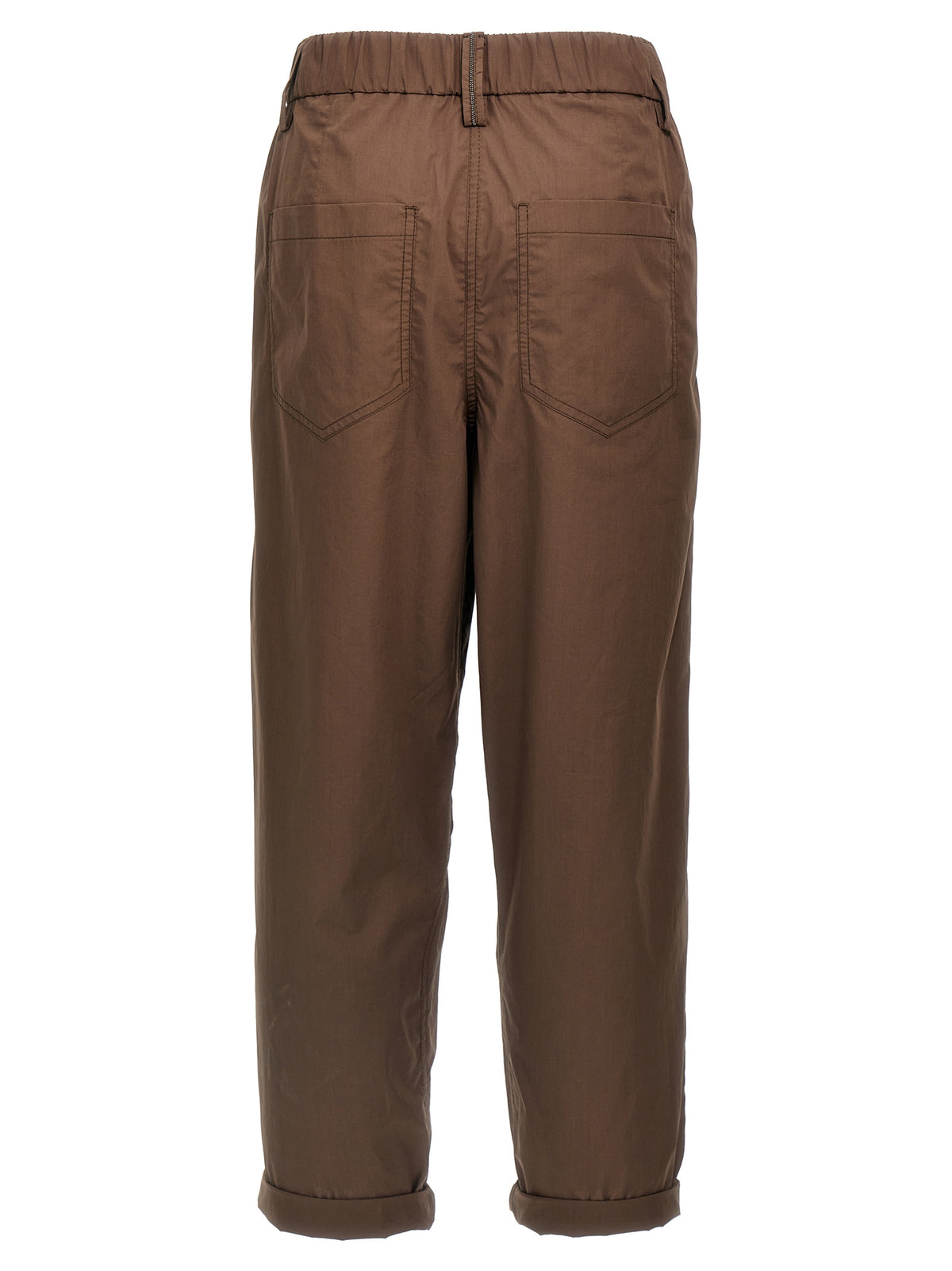Brunello Cucinelli Brown Cotton Casual Pants for Women
