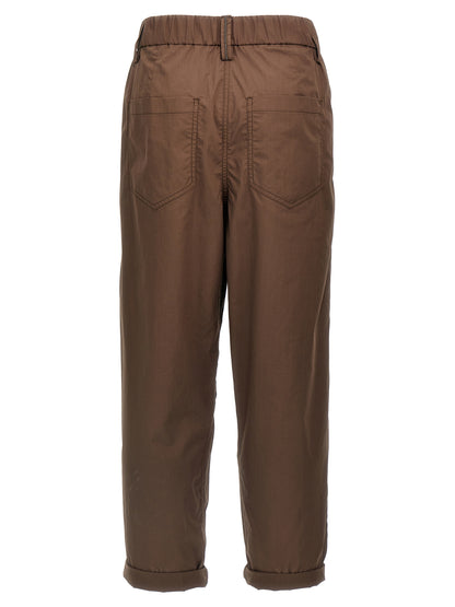 Brunello Cucinelli Brown Cotton Casual Pants